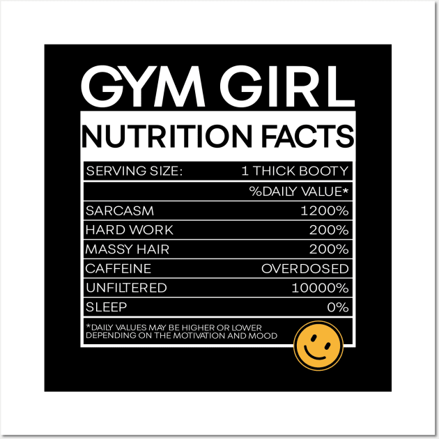 GYM Girl Nutrition Facts Wall Art by Stellart